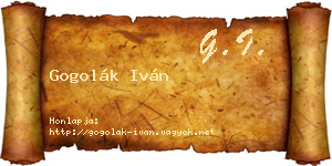 Gogolák Iván névjegykártya